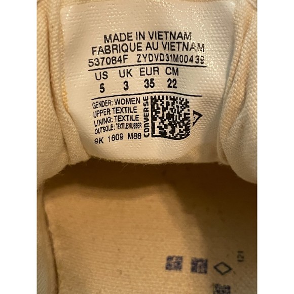 Converse All-Star Women's 537084F Shoreline Slip On Low Top Cream Size 5 - Picture 8 of 8